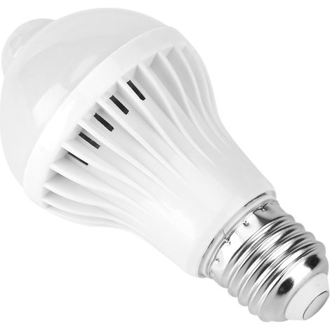 Lampe LED E27 7W avec détecteur de mouvement infrarouge PIR, éclairage intelligent capteur de présence, ampoule économique pour couloir, entrée, garage. (1/5)