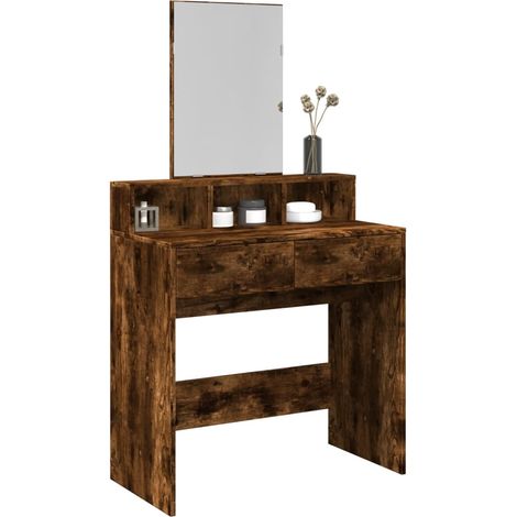 Schminktisch mit Spiegel Räuchereiche 80x41x144,5 cm