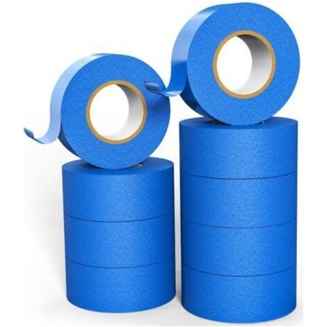 Ruban de masquage bleu pour peinture et ruban décoratif pour étiquettes, peinture en aérosol, peintres, artisanat 24 mm × 50 m (1/5)