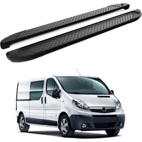 TURTLE kompatibel mit Opel Vivaro (X83) 2001-2014 / Kurze Version Trittbrett Sapphire V1 Schwarz (1/4)
