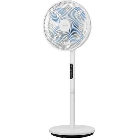 Midea MFS302RDDW Ventilatore a piantana 8 pale 9 velocita' Motore DC Telecomando Display LCD 19 dB colore Bianco