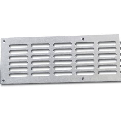Lüftungsgitter Abluftgitter Möbelbeschlag 500 x 80 mm Edelstahl geschliffen