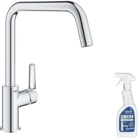 Robinet de cuisine monocommande GROHE Start 2021 chromé + nettoyant GrohClean
