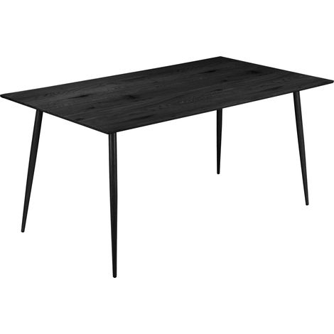 Monza-Table de salle à manger 160 cm 8 places en aspect bois noir
