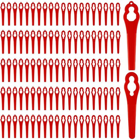 100 Stück rote Kunststoff-Ersatzmesser für Rasenkantenschneider, Kunststoff-Kantenschneidermesser, Ersatzmesser für Akku-Rasenkantenschneider (1/5)