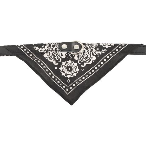 Anti-Speichel-Lätzchen/Handtuch für Katzen/kleine Hunde mit ethnischem Muster, verstellbarem Halsband (schwarz, Größe M) (1/3)