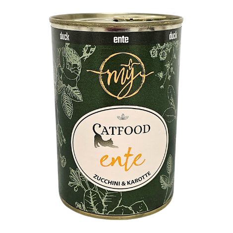 Anatra con zucchine e erba gatta  cibo per gatti  favorisce la caduta naturale del pelo  My Catfood 400g (1/2)