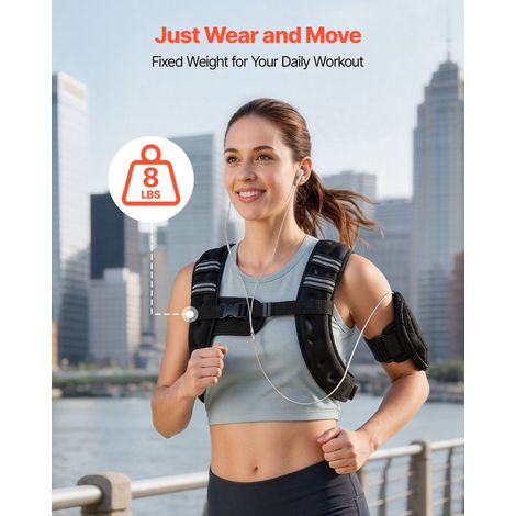 Gilet Lesté 3,68 kg, Veste Lestée Respirante, pour Marche Course Jogging Randonnée Entraînement Croisé Fitness, Gilet de Poids pour… (1/5)
