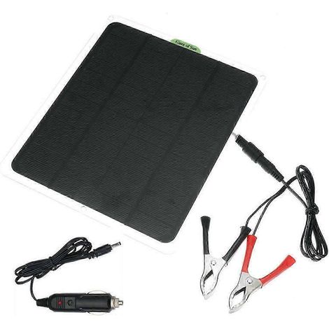 22w Solar Panel 12v Trickle Charger Battery Charger Kit Maintainer Boat Rv Car Outdoor (1/2)