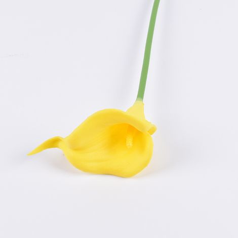 10 fleurs artificielles de calla jaunes-AquaForge (1/2)