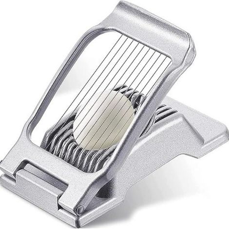 Coupe-œufs - Coupe-œufs en aluminium - Coupe-fruits multifonctionnel - Ustensile de cuisine - Argent (1/4)