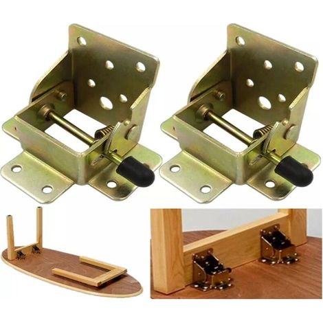 (1 paire) Rallonge de pied de table pliante autobloquante à 90 degrés, support d'étagère pliante télescopique, support d'étagère caché pour charnières de bureau et de lit (M1-case) (1/5)