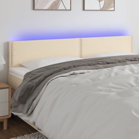 LED Kopfteil Creme 180x5x78/88 cm Stoff vidaXL (1/5)