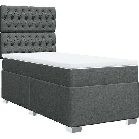 Maison Exclusive - Giroletto a Molle con Materasso Grigio Scuro 90x200 cm Tessuto (1/5)