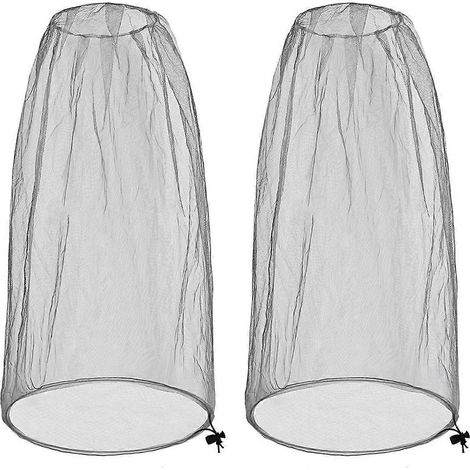 Lot de 2 grandes moustiquaires pour la tête, 99 x 66 cm, couleur grise. (1/4)