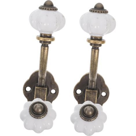Set of 2 Vintage Zinc Alloy Wall Hooks for Clothes, Coat Rack and Hat Holder, Sturdy for Entryway, Kitchen, Bathroom (1/5)