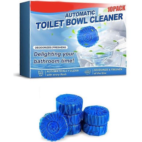 Lot de 10 pastilles nettoyantes pratiques pour cuvette de toilettes - Entretien facile pour les utilisateurs pressés (1/4)