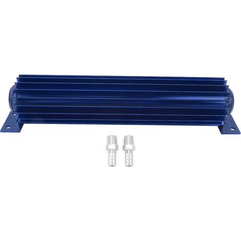 Refroidisseur à double canal de Transmission de 12 pouces, dissipateur de chaleur à ailettes en aluminium anodisé, universel pour voiture et camion, bleu. (1/4)