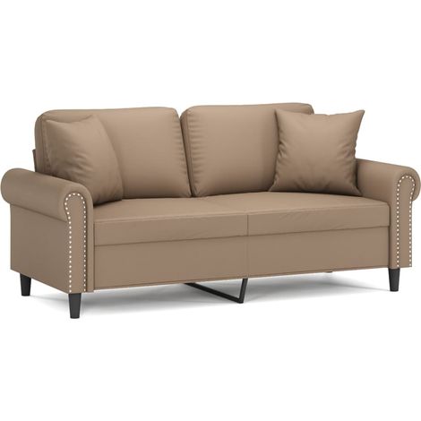 Maison Exclusive - Canapé 2 places avec oreillers cappuccino 140 cm similicuir