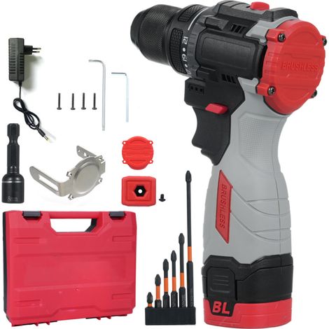 Perceuse à percussion 16,8 V sans balais, rechargeable avec batterie et chargeur, couple de 45 Nm, 2 vitesses variables, ensemble d'outils électroportatifs pour la maison (1/5)