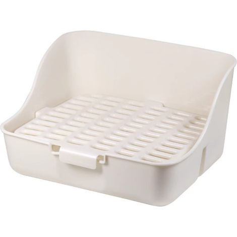 Leicht zu reinigende Kaninchentoilette für die Stubenreinheitserziehung, geeignet für Kleintiere/Meerschweinchen/Frettchen, weiß (1/5)