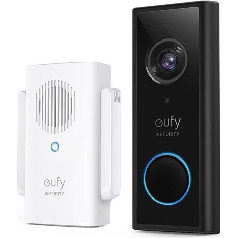 eufy Security Sonnette sans fil Exterieur Etanche avec Camera et Batterie, Resolution HD 2K, Aucun frais mensuel, IA integree