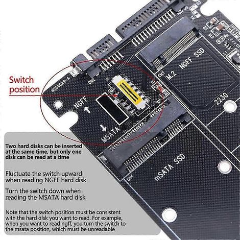 Boîtier externe pour disque dur NGFF vers SATA 3, adaptateur SSD mSATA, carte adaptatrice de protocole SATA M.2 - JXLGV (1/5)