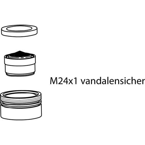 IS Luftsprudler, Vandal gepr眉ft, M24X1, Chrom