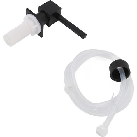 Distributeur de savon pour évier de cuisine en alliage de zinc carré sur comptoir pompe à liquide vaisselle avec kit de rallonge silicone (1/5)