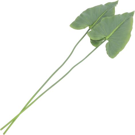 2pcs Feuilles Artificielles Tropicales Vertes Légères en Plastique Fil de Fer, Faciles à Entretenir pour Décoration Intérieure et Travaux DIY (1/5)