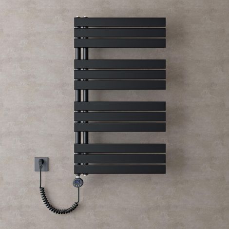 doporro Scaldasalviette Elettrico Bagno con Termostato Digitale e Funzione Timer, Termoarredo Elettrico Temperatura Regolabile, Radiatore da Parete Verticale, 104x60cm 800W Antracite - FN (1/5)