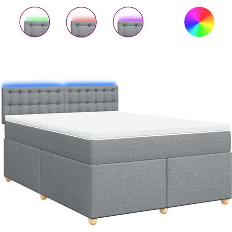Maison Exclusive - Boxspringbett mit Matratze Hellgrau 140x190 cm