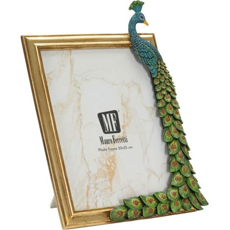 Cornice portafoto in resina multicolore, 27x2,9x34,2 cm – con Pavone Eclettico