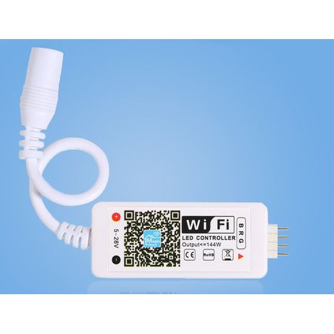 Contrôleur LED WIFI, commande vocale Alexa, mini WIFI, bande lumineuse basse tension RGB sept couleurs, contrôleur via application mobile.