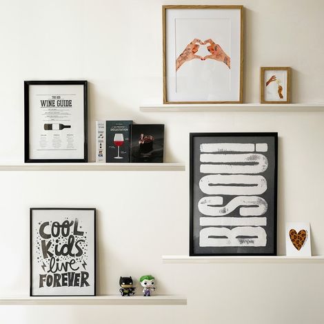 Kit de 4 étagères murales en bois - Pin Massif - 100% FSC - Prêt à coller et peindre (1/5)