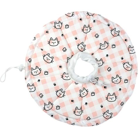 Collier pour chat réglable, souple et anti-fuite, collier de protection réglable pour chats après une chirurgie ou une blessure (tour de cou optimal 12-25 cm (S)) (1/5)