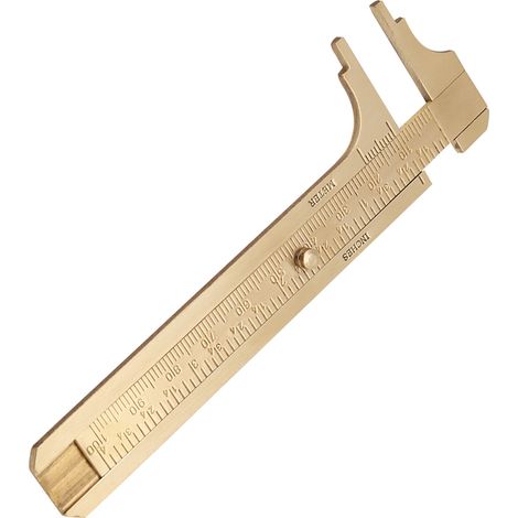100 mm langer, verschiebbarer Messingbügel, doppelte mm/Zoll-Skala, präzises Messwerkzeug für Heimwerker und Mechaniker. (1/5)