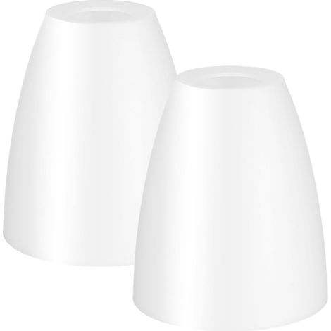 Set of 2 White Plastic Small Replacement Lampshade for Bedroom Lamp and Desk Lamp Soft Light Diffusion Home Decoration (1/5)
