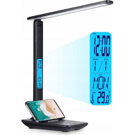 [PACZA][1] LAMPADA DA SCRIVANIA A LED CON OROLOGIO, SVEGLIA E TERMOMETRO 3 COLORI O252 (1/5)