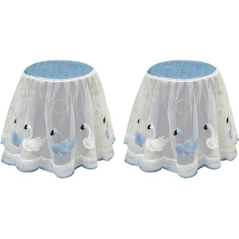 Lot de 2 housses anti-poussière pour friteuse à air chaud, motif dentelle, 25 x 25 x 25 cm, bleu cygne (1/5)