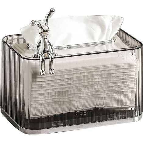 Automatischer, federbelasteter Toilettenpapierhalter mit breiter Öffnung für das Badezimmer, modernes Design mit anthrazitfarbenem Korpus und silbernem Sockel (1/5)
