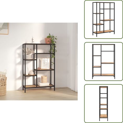 Bücherregal 80x30x120 cm Stahl und Holzwerkstoff - Bücherregal - Regal - Stahlregal - Holzkasten - Aufbewahrung (1/5)