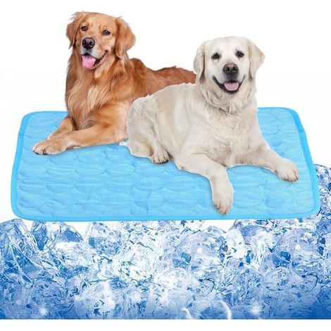 Tapis Rafraichissant Chien,100x70cm Grand Tapis Fraicheur de Refroidissement Chats,Non Toxique Cooling Mat d'Été,Tapis Chien Reste (1/5)
