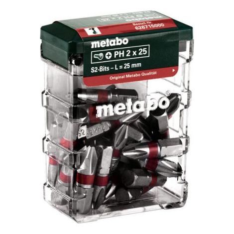 Metabo – Coffret de 25 embouts PH 2 626715000 – Acier chrome vanadium – Longueur 25mm – Pour visseuse – Empreinte S2 (1/2)