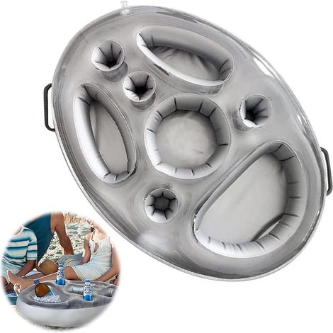Bar de Piscine Flottant, 8 Trous Bar Flottant Piscine, Gonflables Porte-Boissons, Plateau Gonflable Bar Flottant, Bar Flottant Spa, Portable- (1/5)