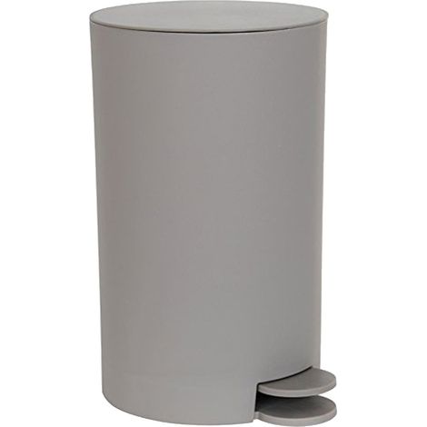 MSV, Pattumiera per Cosmetici Modello Osaki, 3 Litri, Coperchio, Pattumiera a Pedale per WC, Bagni, Compatta, Piccolo Spazio, con Contenitore Interno Estraibile, Grigio (1/5)