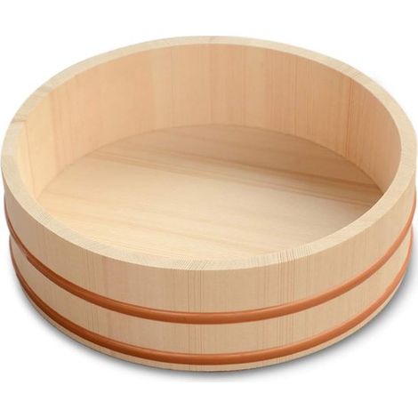 Bol de madera para arroz de sushi de 27 cm (10,6 pulgadas) Bandeja colgante para sushi Bol para mezclar arroz