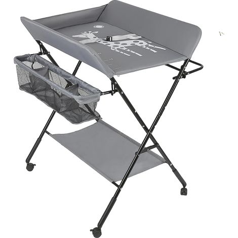 Table à langer pour bébé, design durable, matériaux écologiques, Gris (1/2)