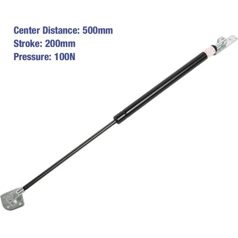 Amortisseur à gaz hydraulique pour trappe, 500mm entre axes, course 200mm, 100N (type lucarne A) (1/5)