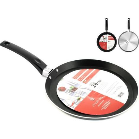Home Poêle À Crêpes 24 Cm Antiadhésive En Aluminium Avec Poignée Ergonomique Pour Crêpes Et Galettes 1 Pièce